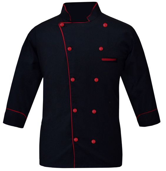 Women's Chef Coat With Piping - Professional Kitchen Jacket In 9 Colors (XS-3X)